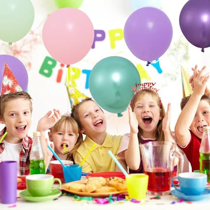 Patimate Mermaid Pink Green Purple Latex Party Balloons Set 50 pcs 12 inch - color: Mermaid