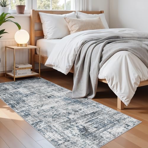 2x6ft Abstract Carpet Runners for Hallway: Machine Washable Area Rug Blue - color: Blue, size: 2' x 6' (Runner)