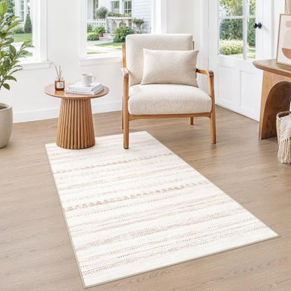 Nakagishi Boho 3x5 Area Rug Living Room Rugs Machine Washable Beige/Brown - color: Beige Brown, size: 3' X 5' (Rectangular)