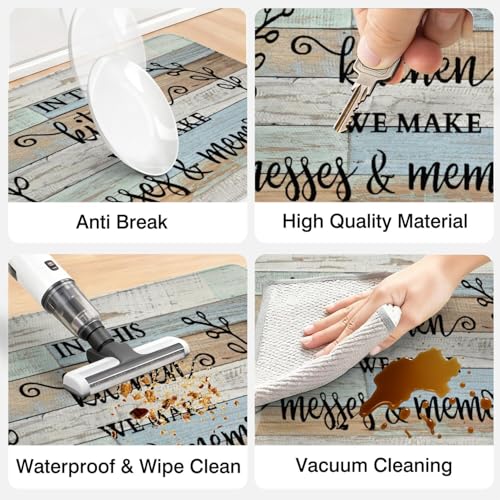 Kitchen Rules Rugs Set of 2,Washable Kitchen Mats 17x30+17x47 - color: Kitchen Rules, size: 17" x 30" + 17" x 47" (Set of 2)