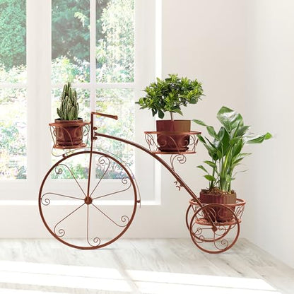 Sorbus Tricycle Planter, Garden Plant Stand (Bronze) - color: Bronze, size: 3 Wheel
