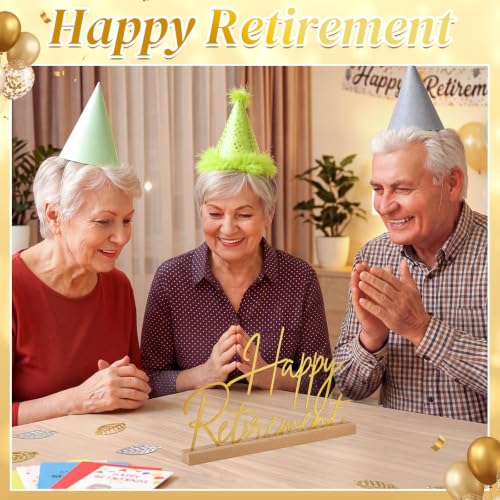 Yaocom 13.78 Inch Happy Retirement Table Decorations, Metal Tabletop Sign - style: Retirement