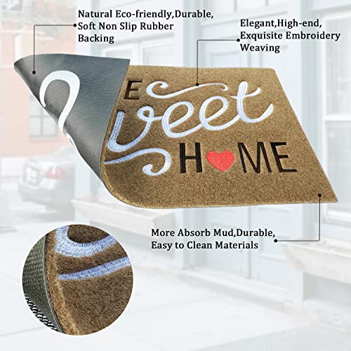 AAZZKANG Brown Doormat Large 36"x24" Home Sweet Home Welcome Mat - color: Brown, size: 24" x 36" (Rectangular)