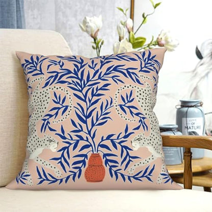 Retro Leopard Vase Velvet Throw Pillow Covers 18 Inch - color: Color-19, size: 18" x 18" (Pack of 1)