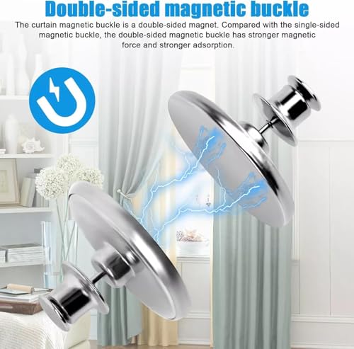 30 Pairs Magnetic Curtain Clips with Tacks - Powerful Curtain Magnets Closure - Weighted Magnets for Curtains to Block Light & Secure Drapes No Light Leakage for Home, Bedroom, Office Windows - color: 30 Pairs