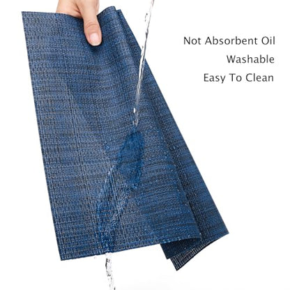 Myir JUN Placemats Set of 6 Kitchen and Dining Table Placemats - color: Dark Blue, size: Set of 6