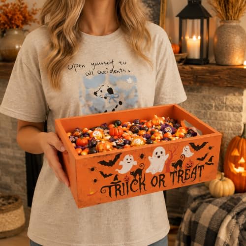 Large Halloween Candy Bowl Trick or Treat Holder Double Sided