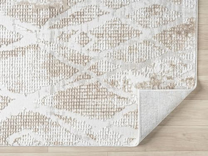 8x10 Beige Modern Geometric Area Rug for Living Room, Bedroom - color: 1003 - Beige, size: 8' x 10' (Rectangular)