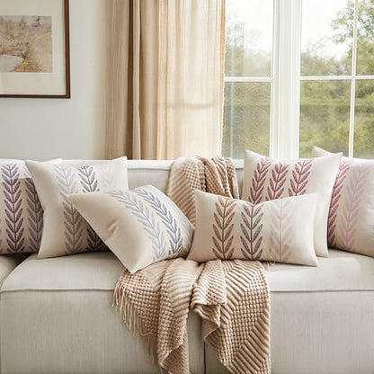 Farmhouse Leaves Throw Pillow Covers Set of 2, 18x18in Mixed Blue - color: Mixed Blue, size: 18" x 18" (Pack of 2)