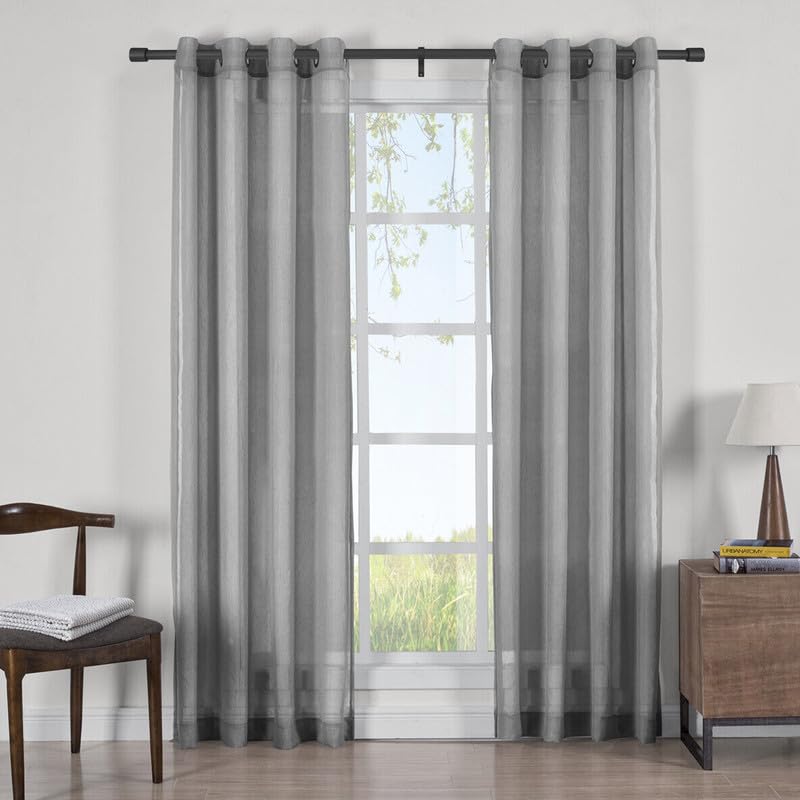 Matte Black Curtain Rods with Cap Finials, Single 144-164" Telescoping Heavy Duty 1-Inch Window Treatment Rods - color: Matte Black, size: 144-164"