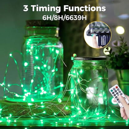 btfarm Fairy Lights Plug in with Remote, 33FT 100 LED Twinkle Lights - color: Green, size: 1 Pack-33FT