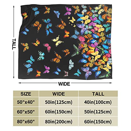 Butterfly Blanket Beautiful Butterfly Throw Blanket Ultra Soft Blankets Lightweight Cozy for Bed Couch Sofa 60"X50" - color: Butterfly 1, size: 60"x50"