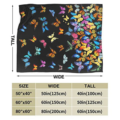 Butterfly Blanket Beautiful Butterfly Throw Blanket Ultra Soft Blankets Lightweight Cozy for Bed Couch Sofa 60"X50" - color: Butterfly 1, size: 60"x50"