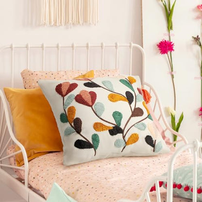 FuWeave 2 Pcs Hydrangea Pillow Covers 18x18, Colorful - color: Colorful, style: Leaves