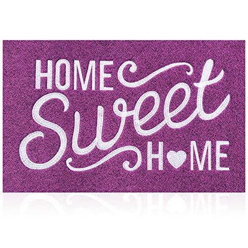 AAZZKANG Purple Door Mat Large 36"x24" Non Slip Durable Rubber Doormat Easy to Clean Home Sweet Home Front Door Welcome Mats Decorative - color: Purple, size: 24" x 36" (Rectangular)