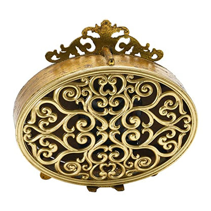 Creative Co-Op Distressed Pewter Mantel Clock, Gold Finish - color: Gold