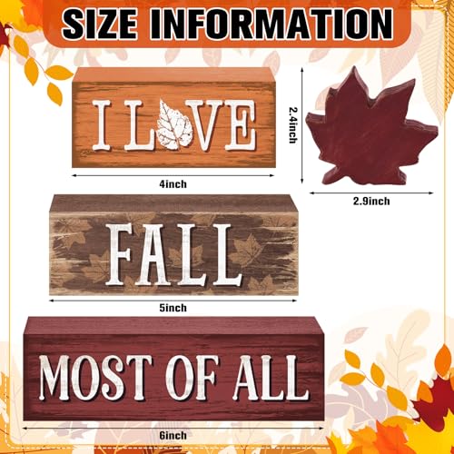 Yousoontic 4 Pcs Fall Maple Leaf Figurines Set, Rustic Farmhouse Decor - style: Autumn Maple Leaf
