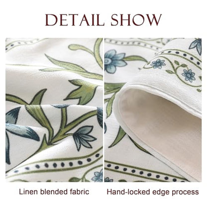 ISAENNE Designer French Linen Table Runner,71"x12"-Mosella E - color: Mosella E, size: 12X71 Inches