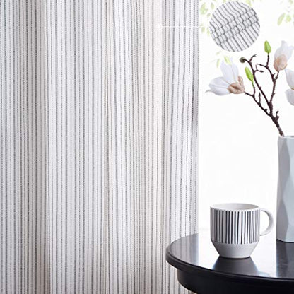 SXZJTEX Black White Striped Sheer Curtains 63 Inch Living Room Bedroom - color: Black, size: 40"W x 63"L (Pack of 2)