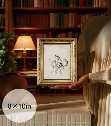 ZTZMYSU Gold Framed Whimsical Frog Wall Art Funny Bathroom Wall Decor - color: frog, size: 10"L x 8"W