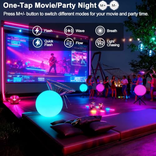 Lightdot 12-Inch Outdoor Globe Lights, RGB+CW Globe Floor Lamp with Remote - color: 15.7''RGBCW