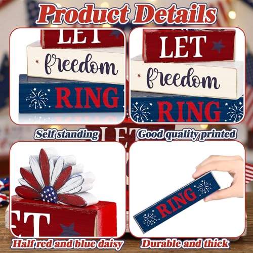 Amyhill 4 Pcs Wooden Sign Decor American Daisy 2, Dog Paw Blocks - style: American Daisy 2
