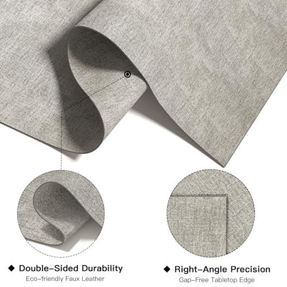 DOLOPL Placemats Set of 6, Reversible Faux Leather Place Mats, Grey - color: Gray, size: Set of 6