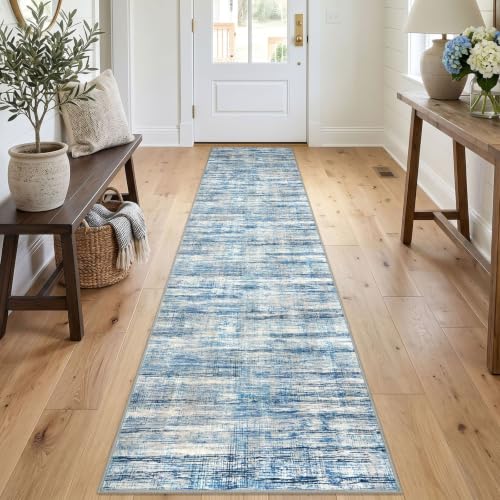 KOZYFLY Modern Runners for Hallways 2x10 Washable Kitchen Runner Rug - color: Blue Beige, size: 2' x 10' (Runner)