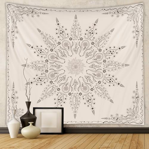 Jhdstore Floral Tapestry Wall Hanging Boho Wall Tapestry for Bedroom Room Decor Aesthetic Mandala Tapestries Wall Hanging Mandala Flower Wall Decor Bohemian Tapestries for Living Room Decor 36” x 48” - color: Boho Mandala Aesthetic, size: 48"L x 36"W
