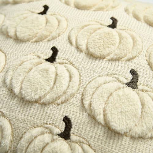 AVOIN colorlife Beige Fall Pumpkin Throw Pillow Covers 18x18 Inch - color: Beige, size: 18" x 18" (Pack of 2)