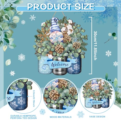 Christmas Decor Wreath for Front Door Xmas Door Sign, Snowflake - style: Snowflake