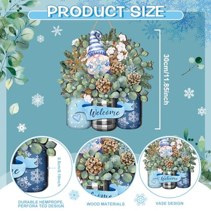 Christmas Decor Wreath for Front Door Xmas Door Sign, Snowflake - style: Snowflake