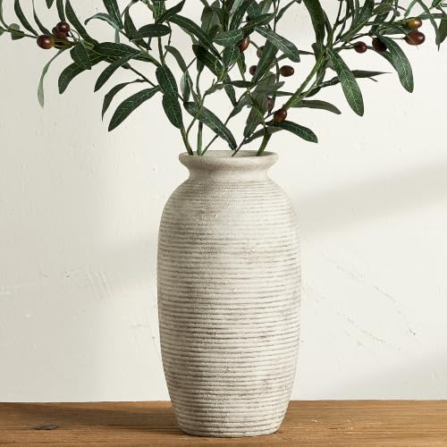 Ceramic Flower Vase, 12.5" Large Vases Home Decor Rustic Farmhouse Tall Pottery Decorative Pampas Vase for Table Living Room Entryway Mantel Bookshelf Bedroom Bathroom Kitchen - D - color: 12.5" - D