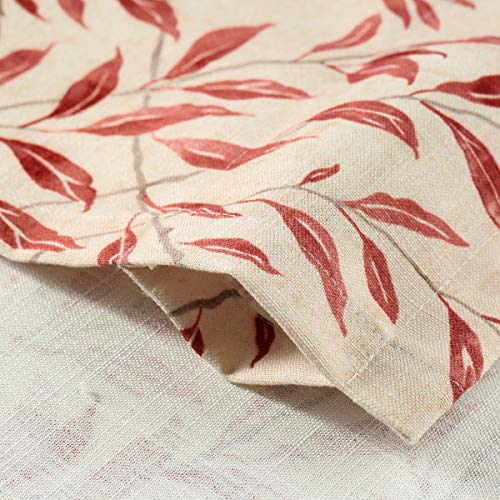 VOGOL Red Leaf Print Tier Curtains, Country Style, 30 x 30, 2 Panels - color: Red, size: 30"W x 30"L (Pack of 2)