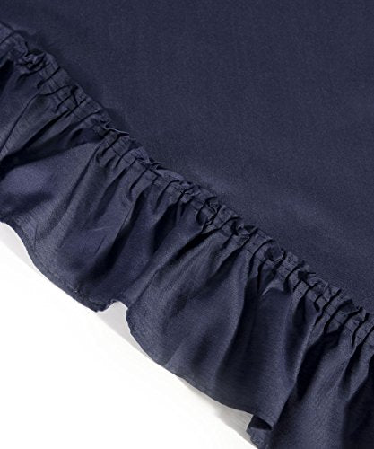 Ellis Curtain Stacey 54-by-13 Inch Ruffled Filler Valance (Navy) - color: Navy