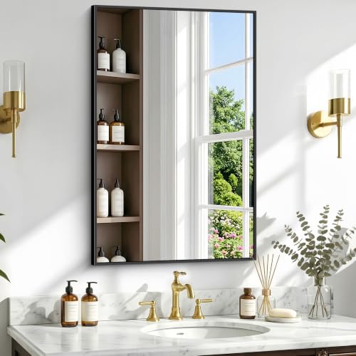 36" x 24" Bathroom Mirror, Bathroom Vanity Mirror-Black, - color: Frame, size: 36"L x 24"W