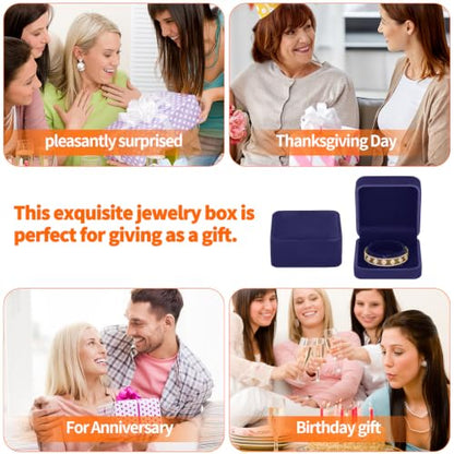 KUKUVR 4 Pcs Velvet Bracelet Gift Box, Jewelry Storage Holder Case for Bangle Anklet beaded bracelet Birthday Anniversary, Gift for Women (Blue) - color: Blue