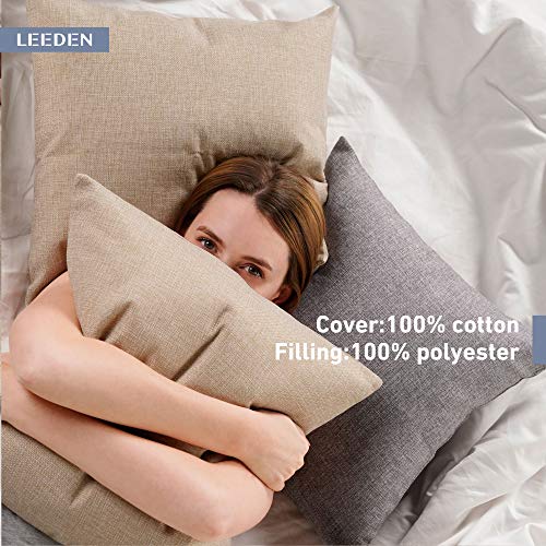 Leeden 22x22 Throw Pillow Inserts Set of 2-100% Cotton Cover - size: 22x22 Inch