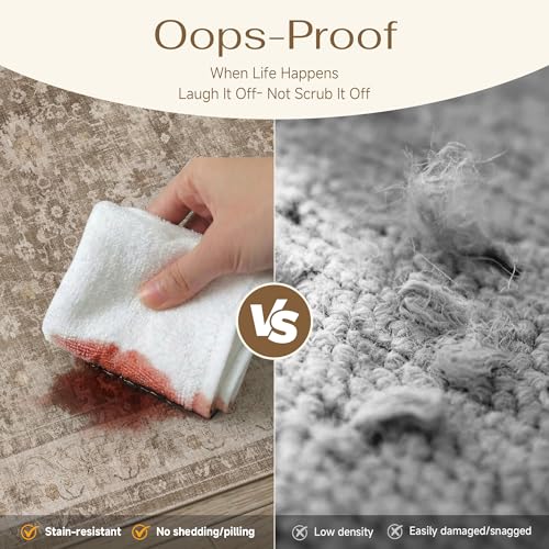 HUGEAR 2x3 Taupe Retro Distressed Washable Area Rug for Entryway - color: A| Taupe, size: 2' x 3' (Rectangular)