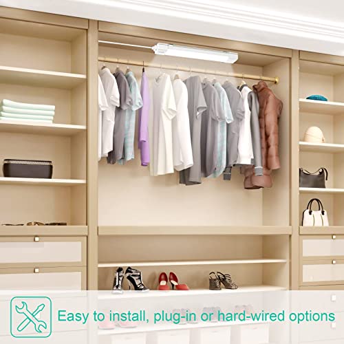 KUKUMAO LED Tube Light with Plug, Cabinet Ceiling Light,17in 16W 1700LM. - size: 1.4 FT - 2 Pack