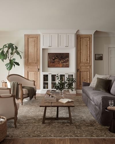 Loloi Magnolia Home Junie Lagoon/Natural 9'-6" x 13' Area Rug - color: Lagoon / Natural, size: 9'6" x 13' (Rectangular)