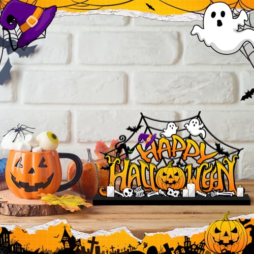 Halloween Ghost Table Decorations Centerpiece, Metal Table Sign - style: Pumpkin Ghost