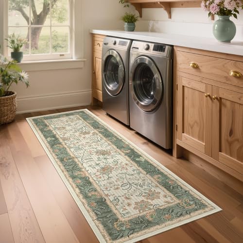 GarveeHome 2x6 Washable Runner Rug Sage Green Christmas Kitchen Runner - color: Sage Green, size: 2' x 6' (Rectangular)