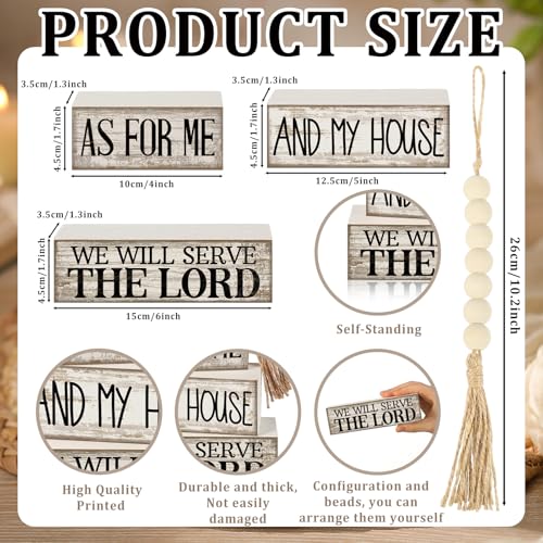 Yuntau 4 Pcs Farmhouse Christian Table Decor Stacked Wooden Block Sign - style: Bible Verse
