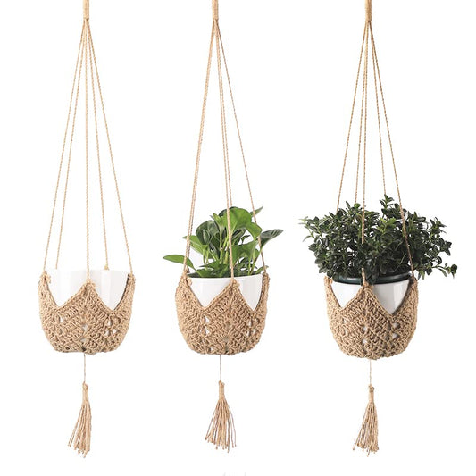 BetterJonny 3 Packs Macrame Plant Hanger, 40" Hanging Planter Flower Pots Holder Stand Gardening Weaving Flowerpot Net Pocket Hemp Rope Hanging for Indoor Outdoor Home Decor Plant Flower Pots