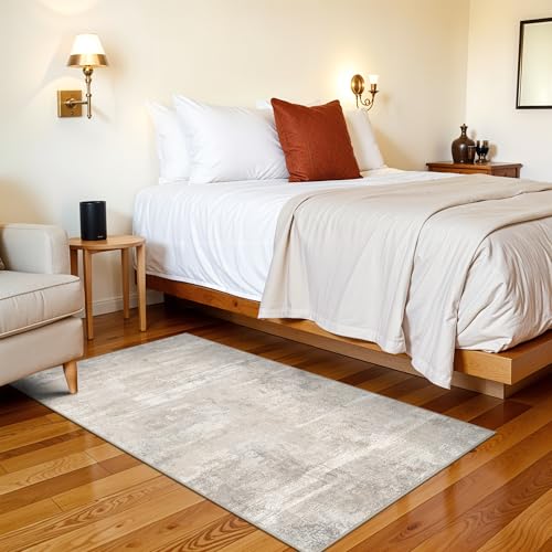 Living Room Area Rug 3x4: Modern Abstract Non Slip Rugs for Kitchen Entryway Stain Resistant Carpet Indoor Ultra-Thin Home Decor Mat for Young Adults in Bedroom, Dressing Room, Home Office 3x4 Beige - color: Beige, size: 3' x 4' (Rectangular)
