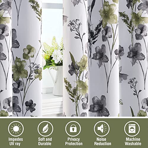 H.VERSAILTEX 100% Blackout Curtains 84 Inches for Bedroom, Grey/Olive - color: Grey/Olive, size: 52"W x 84"L (Pack of 2)