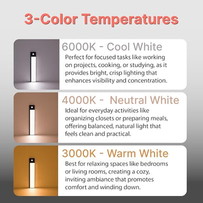 Motion Sensor Under Cabinet Light, LED Closet Light, 15.75 in Black - color: Black, size: Medium - 15.75in