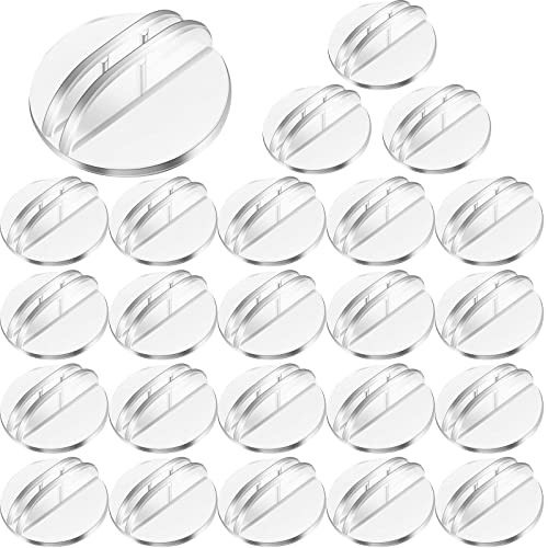 Yinkin 50 Pcs Mini Plastic Card Stands 1 Inch Round Base Clips,Clear - style: Clear