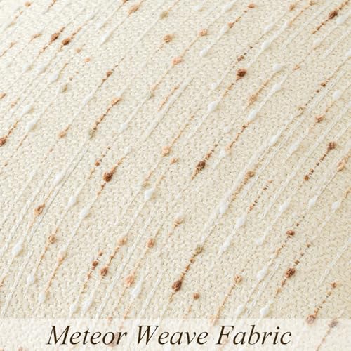 Boho Throw Pillow Covers 20 x 20 in Set of 2 - Neutral Farmhouse Meteor Style Fabric Textured Decorative Cushion Case Striped Square Pillowcase for Sofa, Couch, Beige and Brown - size: 20" x 20" (Pack of 2)